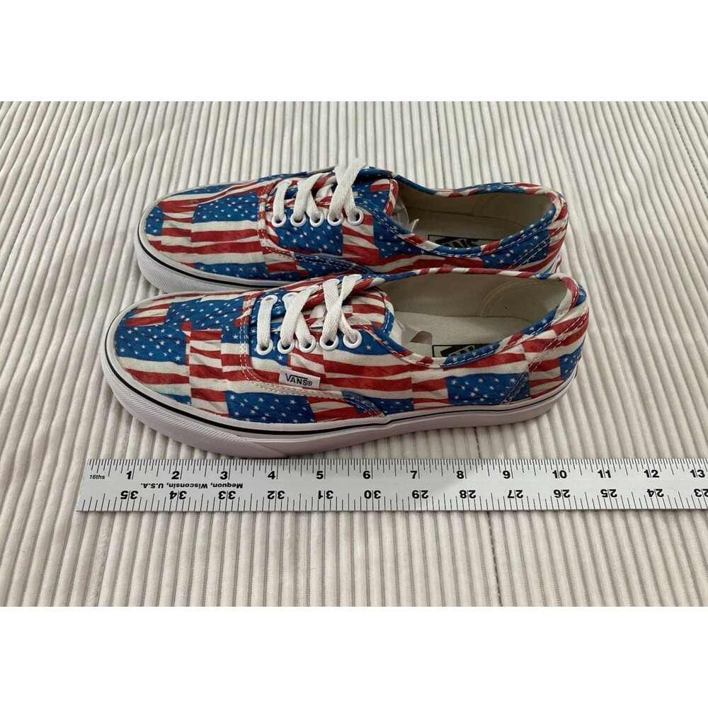 Vans Flag Sneakers Unisex M7.5 W9 USA Stars Stripes Patriotic Skater Shoes - Picture 7 of 8